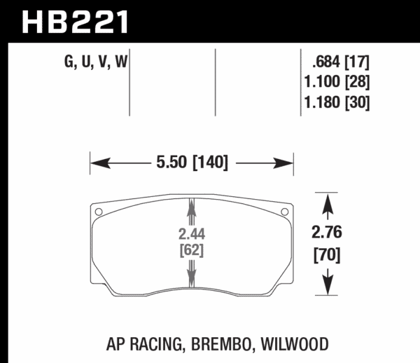 HB221U.787 - Hawk DTC-70 Brake Pads; - Image 2