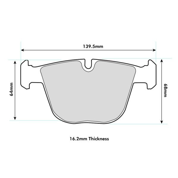 8465PCS1 - PBS ProComp S1 Brake Pads; Rear - Image 2