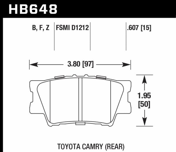HB648Z.607 - Hawk PC Brake Pads; Rear - Image 2