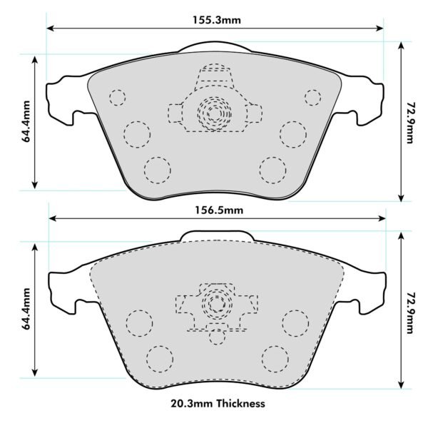 8602PT - PBS ProTrack Brake Pads; Front - Image 2