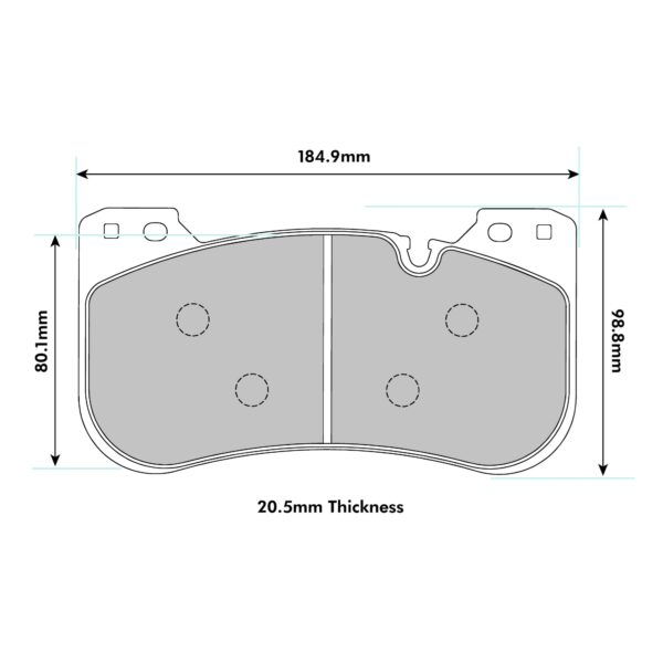 2301PCS1 - PBS ProComp S1 Brake Pads; Front - Image 2