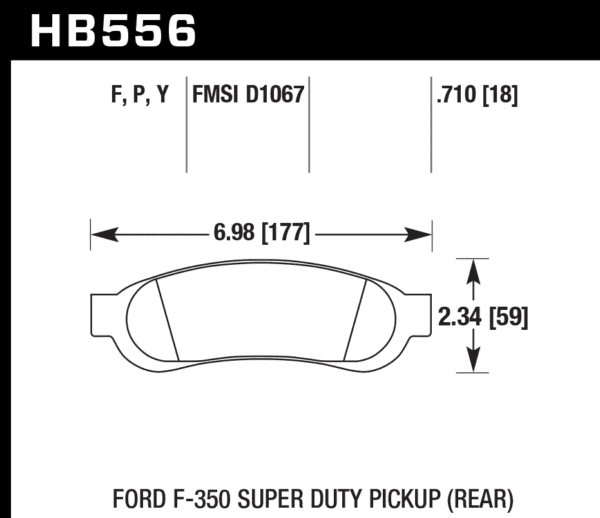 HB556P.710 - Hawk SuperDuty Brake Pads; Rear - Image 2