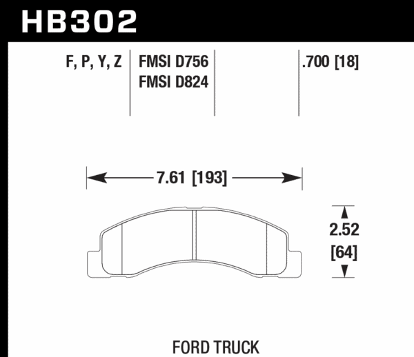 HB302Z.700 - Hawk PC Brake Pads; Front - Image 2