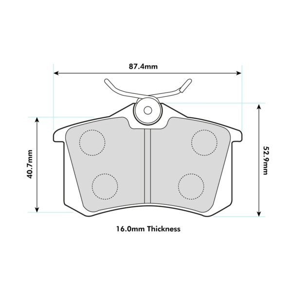 1192PT - PBS ProTrack Brake Pads; Rear - Image 2