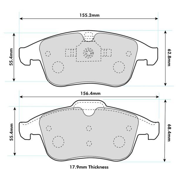 1765PT - PBS ProTrack Brake Pads; Front - Image 2