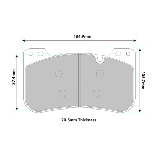 2300PCS1 - PBS ProComp S1 Brake Pads; Front - Image 2