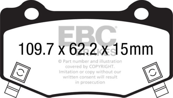 DP33023C - EBC Redstuff Brake Pads; Rear - Image 2