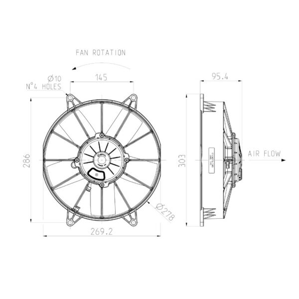 SPAL fan VA15-AP70/LL-39A - 255 mm - 12 Volt