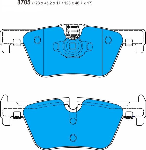 8705PT - PBS ProTrack Brake Pads; Rear - Image 2