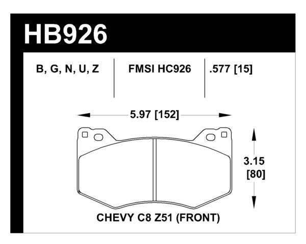 HB926N.577 - Hawk HP Plus Brake Pads; Front - Image 2