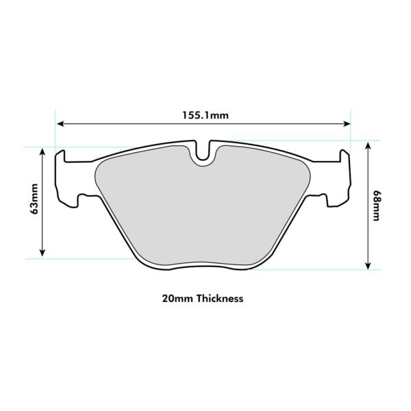 8596PT - PBS ProTrack Brake Pads; Front - Image 2