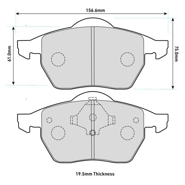 0924PT - PBS ProTrack Brake Pads; Front - Image 2