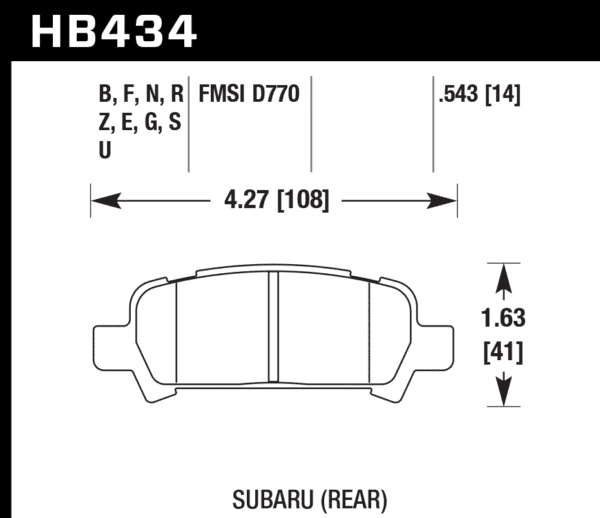 HB434B.543 - Hawk HPS 5.0 Brake Pads; Rear - Image 2