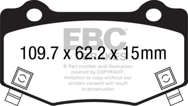 DP43023R - EBC Yellowstuff Brake Pads; Rear - Image 4