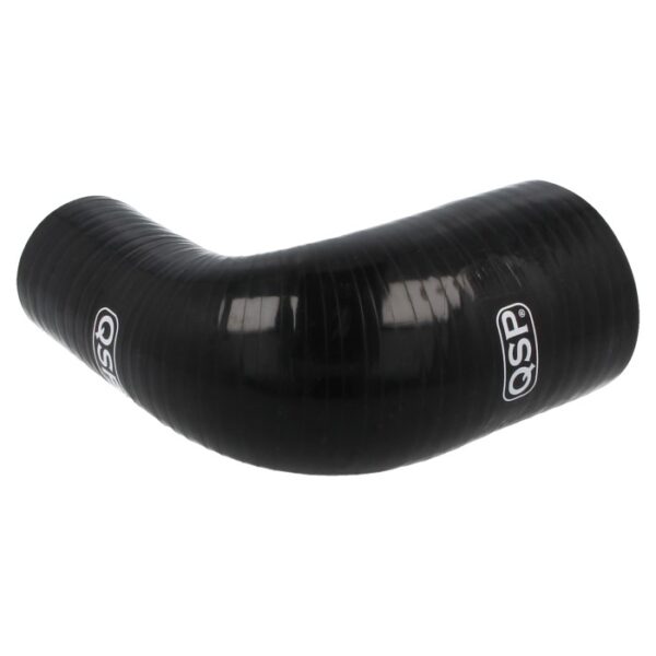 Silicone hose - 90° reducer bend - 89-76 mm - Black