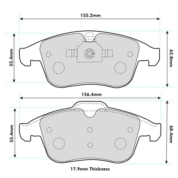 1765PR - PBS ProRace Brake Pads; Front - Image 2