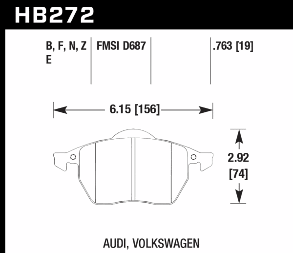 HB272G.763 - Hawk DTC-60 Brake Pads; Front - Image 2
