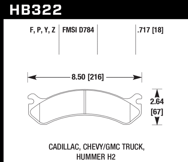 HB322Y.717 - Hawk LTS Brake Pads; Rear - Image 2