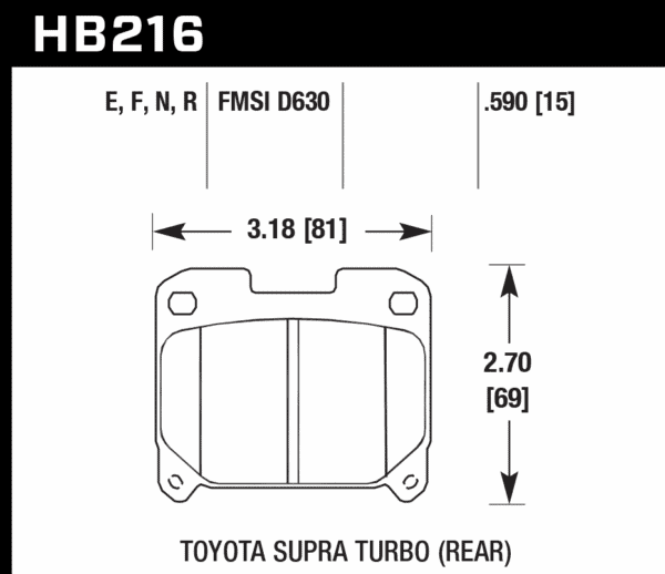 HB216F.590 - Hawk HPS Brake Pads; Rear - Image 2