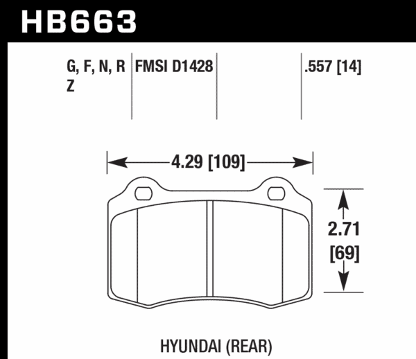 HB663Z.557 - Hawk PC Brake Pads; Rear - Image 2