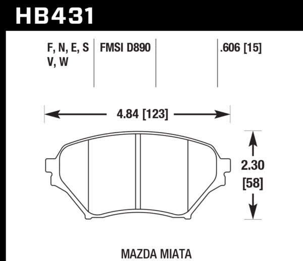 HB431E.606 - Hawk Blue 9012 Brake Pads; Front - Image 2