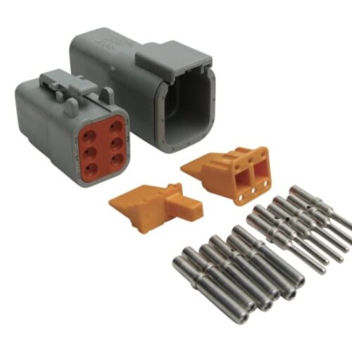 Haltech Plug and Pins Only Set Deutsch DTM-6 Conn (7.5 Amp)