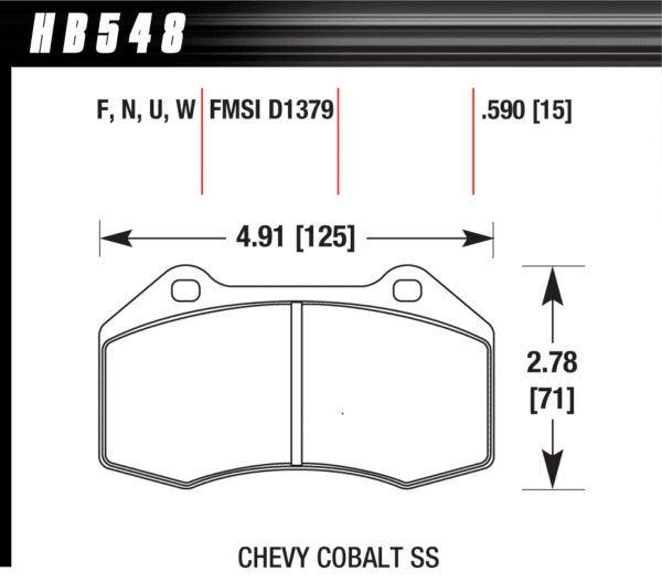 HB548N.510 - Hawk HP Plus Brake Pads; Front - Image 2