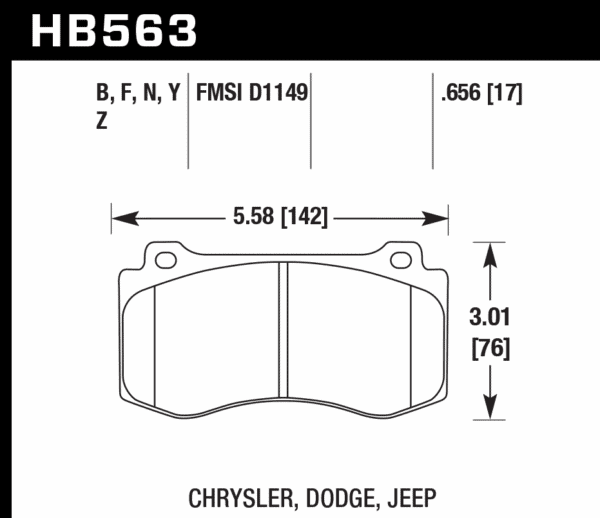 HB563N.656 - Hawk HP Plus Brake Pads; Front - Image 2