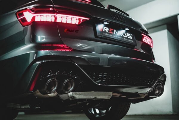 Remus Racing GPF-Back System – RS6 [F2] + GPF 2019- 4.0 turbo 441kW Mild Hybrid Avant tiptronic GPF (particulate filter) – Resonated, Sport muffler - Image 2