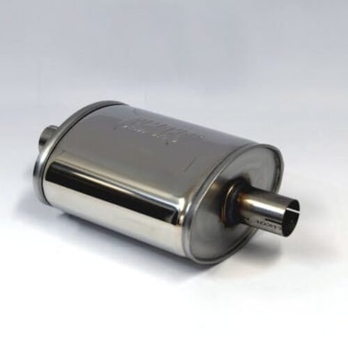 Simons Silencer oval 140/220 mm, length 250 mm – Ø 44.5 mm (1.75″) Stainless Steel