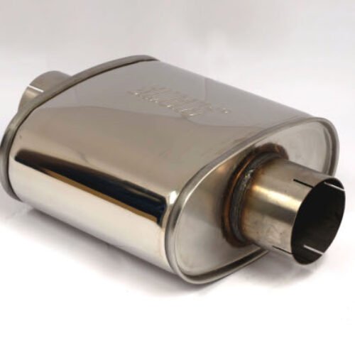 Simons Silencer oval 140/270 mm, length 250 mm – Ø 89 mm (3.5″) Stainless Steel