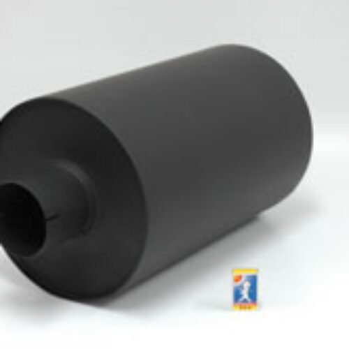 Simons Silencer round 300 mm, length 480 mm – Ø 101.6 mm (4″) Mild Steel