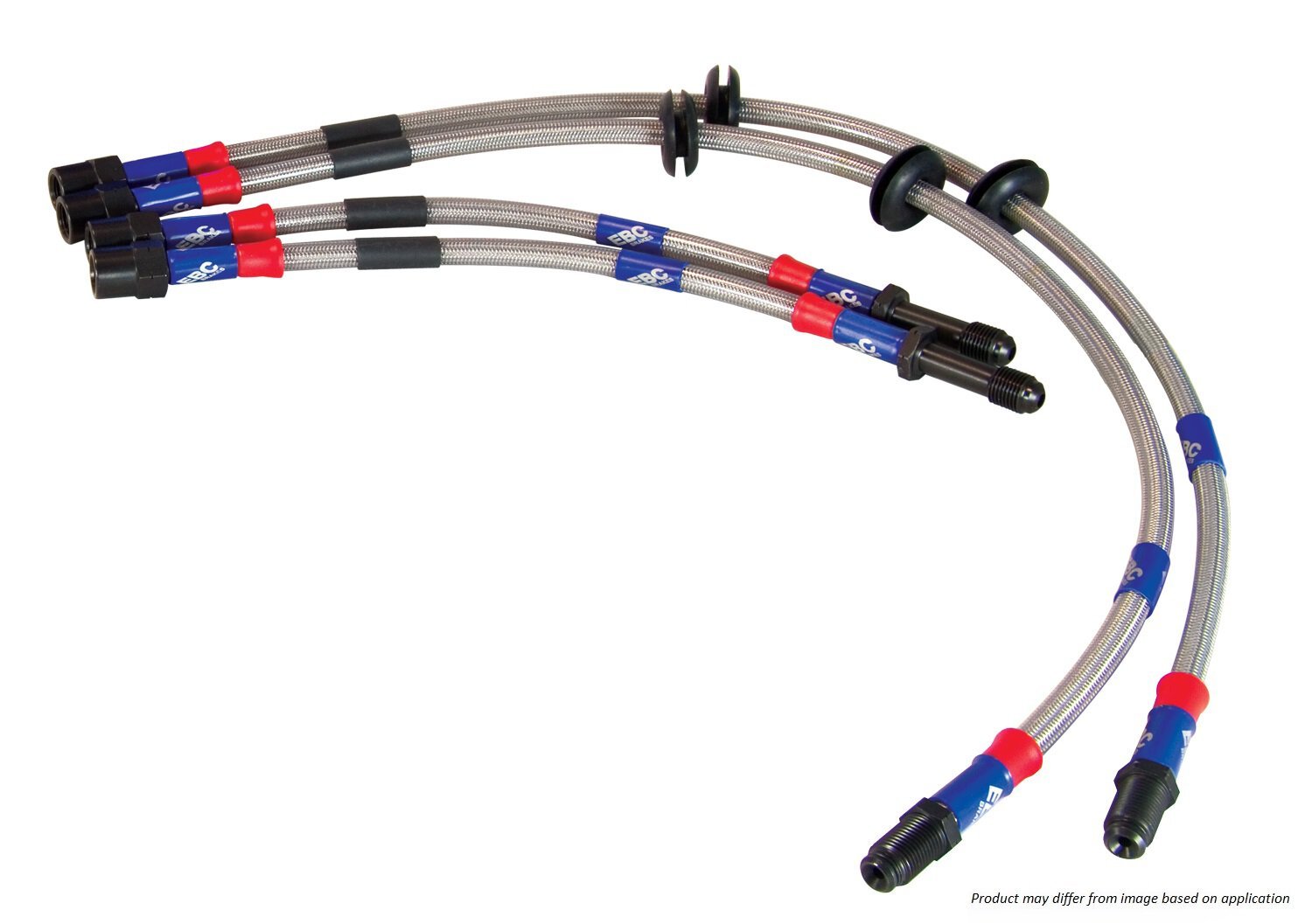 BLA2045-4L - EBC Braided Steel Brake Lines; Front & Rear