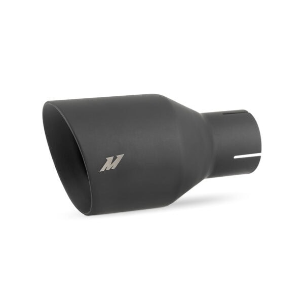 Clamp-On Double Wall Exhaust Tip, 2.5" Inlet, Slash Cut, BK - MMEXH-TIP-DW25BK