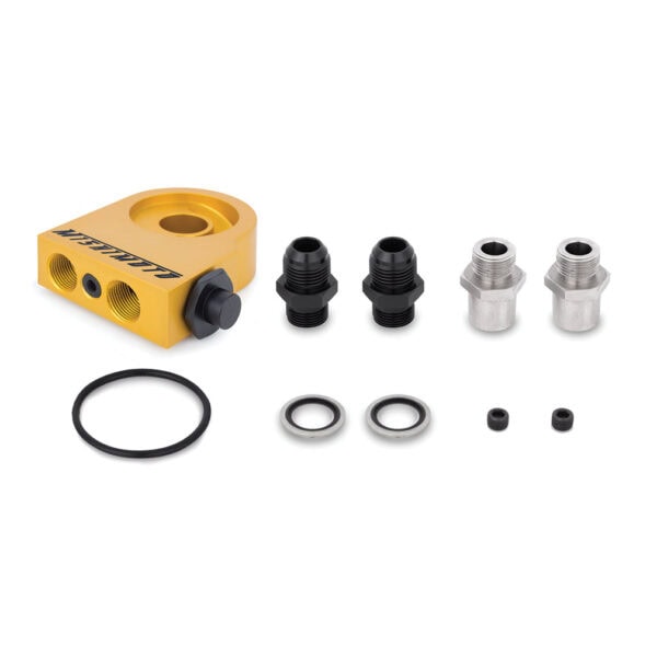 Universal Thermostatic Oil Cooler Kit 16-Row Black - MMOC-U16TBK