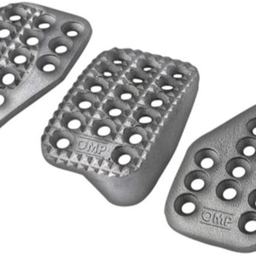 OMP SET OF 3 PEDALS IN SAND-BLASTED ALU SILVER