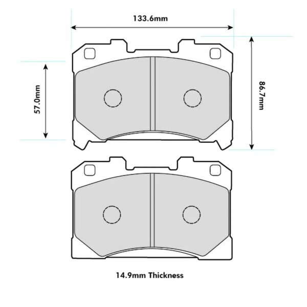 6614PCS1 - PBS ProComp S1 Brake Pads; Front - Image 2