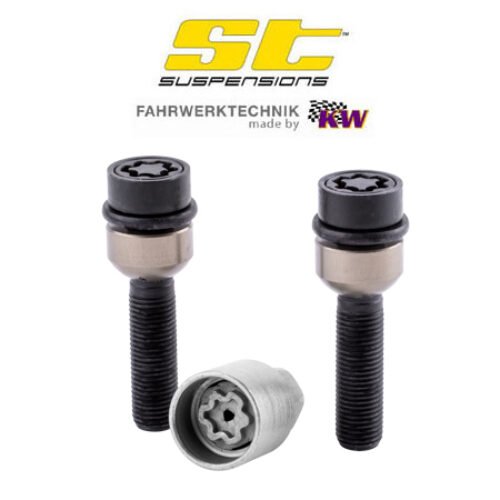 ST Suspensions Wheel Lock Bolt M14x1.5 R14 — 37mm, M14 ball/conical, SW19 (56120182)