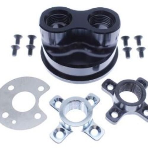 RMT Racing Remote Oil Filter Adapter Block Kit – Black Anodised