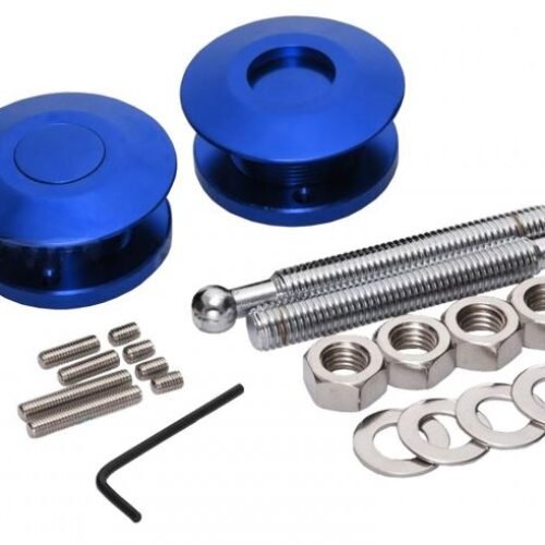 RMT Racing Quick-Latch Low Profile Hood Pin Set 63mm – Blue (Pair)