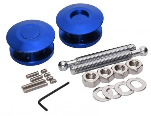 RMT Racing Quick-Latch Low Profile Hood Pin Set 63mm - Blue (Pair)