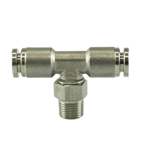 1/8″ NPT Tee Pushloc Fitting – SS – 1/4″