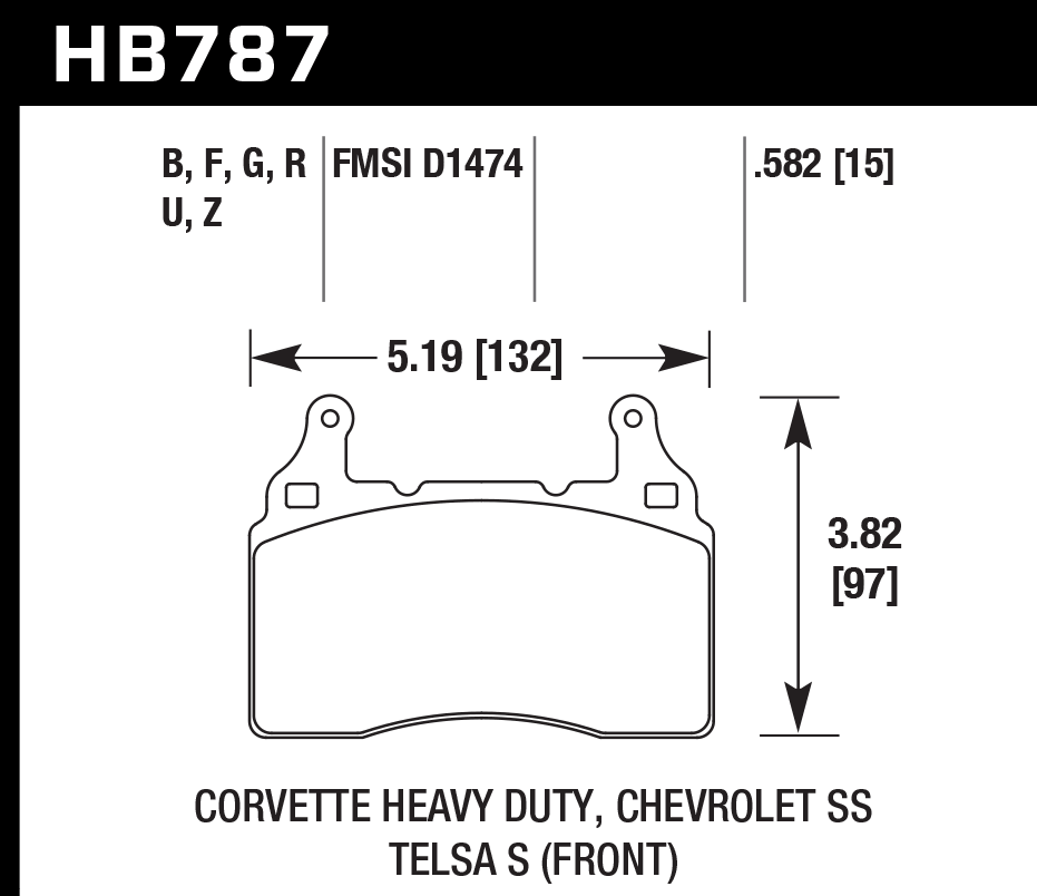 HB787B.582 - Hawk HPS 5.0 Brake Pads; Front - Image 2